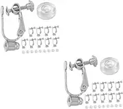 STOBOK 2 Sets DIY Earring Base Clips Clip-on Earring Converter for Non-Pierced