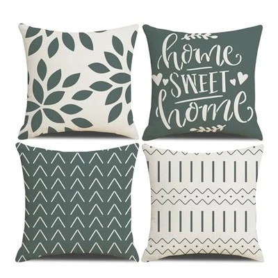 Throw Pillow Covers 16x16 Inch, Pillow Covers 16" x 16" (Pack of 4) Dark Green