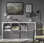 IKEA DRONA Grey Storage Box KALAX Bookcase Fabric Cube Toy Box 33X38X33cm