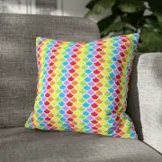 CUSHION COVER PILLOW CASE|RAINBOW GEOMETRIC SHAPES PATTERN 343