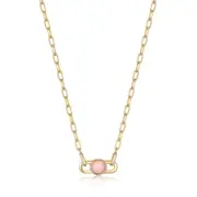 Ania Haie Gold Orb Rose Quartz Link Necklace