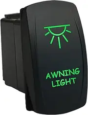 12V 20A / 24V 10A ON-Off Rocker Switch Awning Light 6B42G Universal fits Toyota Nissan Holden Mitsubishi Ford Amarok etc. Dual LED in Green
