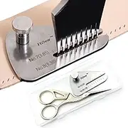 Hisew- Leather Stitching Punch Aid Pulling Plate and Scissor Kit, Diamond Lacing Chisel Pricking Iron Mate, Craft Work Tools Accessories (BZQ-01)