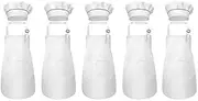Barbuly 10-Piece Children's Apron and Chef Hat Set Adjustable Children's Kitchen Apron for Cooking and Painting