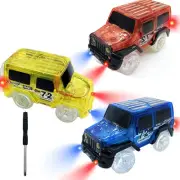 Tracks Cars with LED Light Glow Car Toys, Glow in The Dark, Race Car Track wi...