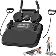 6 in 1 Multifunctional Abdominal Board,Pilates Reformer Machine,Abdominal Board Pilates Board with Resistance Bands and Knee Mat,Home Fitness Workout Equipment for Men & Women