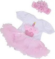 Lovely Pink Lace Edge Doll Dress, Candle Shaped Pattern for 20-22inch Simulation Dolls Clothes Accessories