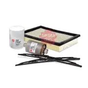 Sakura Front Wiper Blades & Filter Service Kit for Ford Falcon EB ED 1991-1994