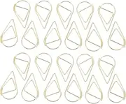 Totority Paper Clips 100pcs Golden Paper Clips, Drop Shaped Metal Clips for Office, School, DIY, Bookmark, Document, and Envelope Clipping