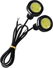 2 PCS Car DRL Eagle Eye LED Bulb COB 12V 18MM/23MM 7000K White Auto Daytime Running Fog Light Tail Backup Waring Marker Lamps(18mm - Yellow)