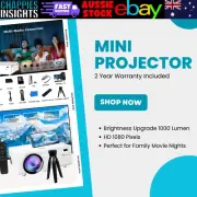 Mini Portable White Projector Video Games Home Outdoor 1000 Lumens