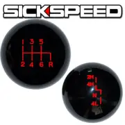 BLACK/RED OL' SKOOL SHIFT KNOB/TRANSFER CASE SET FOR 6 SPEED JEEP JK SHIFTER