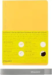 Nitoms S4107 STALOGY Notebook, 365 Days Notebook, A5, Squared, Limited Edition, Bookband, Pen Holder, Yellow