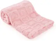 Plush Soft with Heart Checkered Baby Blanket,Fleece Infant Toddler Blankets for