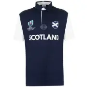 SCOTLAND RUGBY WORLD CUP 2019 (L) BLUE WHITE COTTON SHORT SLEEVE SHIRT JAPAN