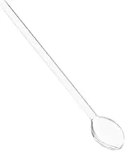 PRETYZOOM Portable Heat Resistant Glass Spoon for Mixing Coffee Milk and Desserts Ergonomic Long Handle Design for Home Bars Cafes and Restaurants Clear Glass Scoop