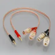 1Pairs 1M2F AMP Plug to 2x Banana Socket Audio Speaker Amplifier Extension Cable