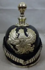 German Prussian Officer Pickelhaube Leather Helmet Prussian Artillery Black