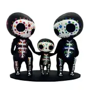 Sugar Skull Couple Statue Table Ornament Sugar Skull Family Garden Home Decor AU