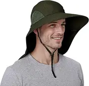 [Harsever] Wide Brim Sun Hat Men,Summer Outdoor Sunblock Hat Large Brim Visor Sun Hat Sun Hat Fishing Hat Shawl Hat for Fishing,Hiking,Camping,Farming