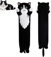 Long Cat Plush Pillow Doll for Birthday Christmas, Black