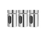 4PCS Spice Jars Set, Stainless Steel Spice Jars Set, Bbq Spice Storage Containers Spice Organiser Storage Spice Tins Set Spice Container For Salt Bla