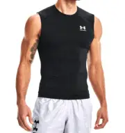Under Armour UA Men's Compression HeatGear® Sleeveless Solid Black Tank T-Shirt