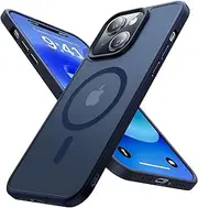 ELEPIK Stronger Magnetic for iPhone 15 Case, [10 FT Military Grade Drop Tested] [Compatible with MagSafe] Slim Protective Matte Silicone iPhone 15 Phone Case, Translucent Back, Blue