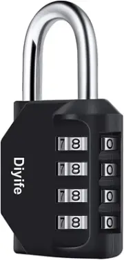 Combination Padlock, 4 Digit Heavy Duty Padlock Weatherproof Outdoor Locker Pad