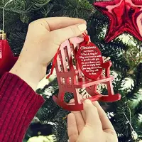 在飛比找蝦皮購物優惠-聖誕節在天堂紀念裝飾品迷你木製搖椅標籤家居裝飾