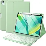 iPad Air 4th 5th Generation Case with Keyboard 10.9 Inch, Folio Keyboard Cover with Pencil Holder for iPad Air 5th Gen 2022/Air 4th Gen 2020, Detachable Backlit Keyboard, Green