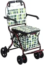 Walker for Seniors Rollator Rollator Folding Walker with Wheels Walking Frame with Shopping Basket Padded Seat Trolley Disability Aids (A) Little Surprise