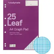 Studymate A4 70gsm 1mm Graph Pad 25 Sheets