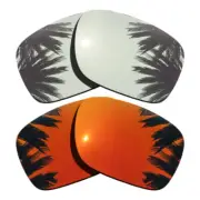 Silver Mirrored&Orange Red Polarized Replacement Lenses for-Oakley Proxy OO9312