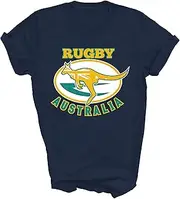 [Modern Supply Tee] Australia Rugby Australian Flag Aussie Kangaroo Rugby Fans Player Unisex Shirt Gift Women Coach (3) T-Shirt (Navy;S)