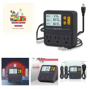 Reptile Temperature Controller with Timer, Day-Night Timer Thermostat, 3 Outl...