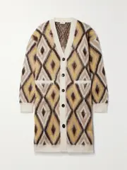 [Etro] Etro - Brushed Wool-blend Jacquard-knit Cardigan - Cream - IT38 IT 38 Cream