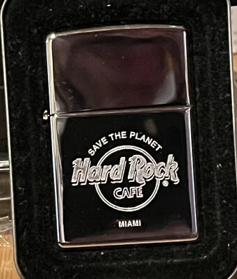 MIAMI - Hard Rock Cafe Zippo Lighter - NIB - C 05 NEW* 2005