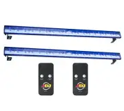 (2) American DJ Eco UV Bar Plus IR Pro LED Black Light Wash Fixtures w/ Remotes