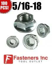 (100) 5/16-18 SERRATED FLANGE NUTS / WIZ NUT - ZINC PLATED One Bag of 100 Nuts