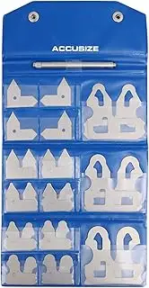AccusizeTools - 26 Pcs Radius Gage Set Inch 0.010''- 0.500'' Gages with Holder #EG02-5025