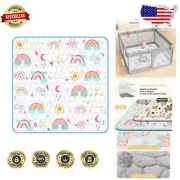 Thick 47x47 Baby Play Mat - Non-Slip, Washable, Foldable Soft Floor Mat