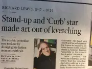 OBITUARY ARTICLE RICHARD LEWIS 1948 2024 STAND UP COMEDIAN CURB YOUR ENTHUSIASM