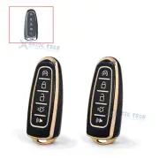 2Pcs Black Full Seal Remote Key Case Shell For Ford Escape Explorer Flex Focus