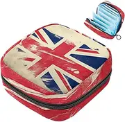 Period Bag,Sanitary Napkin Storage Bag,Birtish and Slovenia Retro Flag,Tampon Holder for Purse