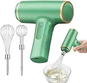 Electric Hand Mixer, Hand Beaters Electric, Rechargeable Frother Portable High Speed Stirrer Whisk for Drinks Baking Coffee Milk Frothing Dough Mixing Protein Shakes Travel