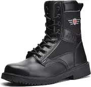 [BIAJIAZHUA] Steel Toe Shoes for Men Waterproof Non Slip,Safety Shoes Comfortable Lightweight Breathable,Steel Toe Boots Anti-Smash Anti-Colision,Steel Toe Work Boots with Slip-Resistant Outsole(Black,7.5)