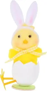 CVUTOVO Easter Bunny Ears Hat Plush Chick Doll Adorable Egg Decorations for Easter Day Decor Springtime Ornament for Homes Classrooms and