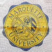 Marquette University Needlepoint Canvas Academic Seal Hand Painted w/ Wool Yarn
