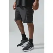 Mens Black Plus Man Active Lightweight 5inch Regular Fit Cargo Shorts